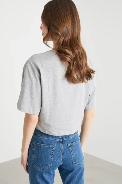 T-shirt con stampa - Grigio Rosso