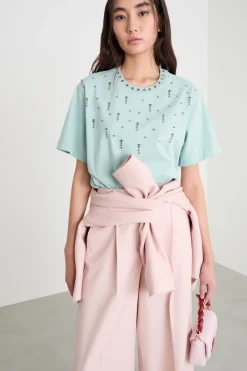 T-shirt con strass - Azzurro
