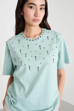 T-shirt con strass - Azzurro