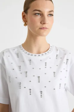 T-shirt con strass - Bianco