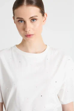 T-shirt con strass - Bianco