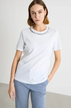 T-shirt con strass - Bianco