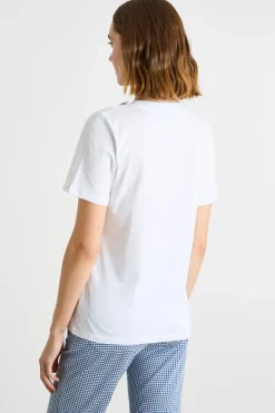 T-shirt con strass - Bianco