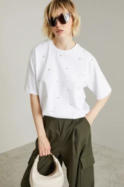 T-shirt con strass - Bianco
