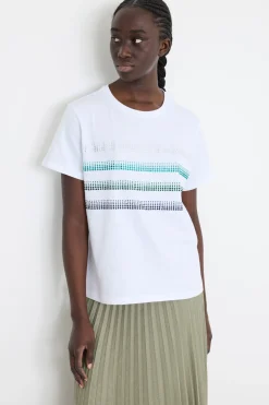T-shirt con strass - Bianco Blu