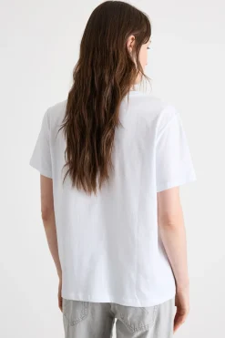 T-shirt con strass - Bianco Rosa