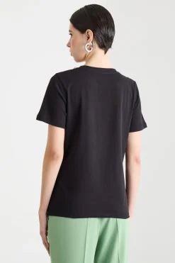 T-shirt con strass - Nero