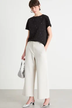 T-shirt con strass - Nero