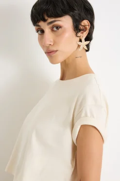 T-shirt crop - Avorio