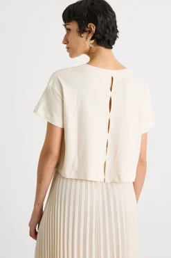 T-shirt crop - Avorio