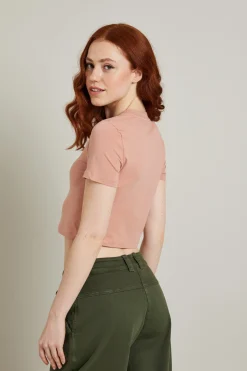 T-shirt cropped - Rosa Pesca