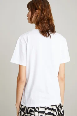 T-shirt di cotone stampata - Bianco Fuxia Verde