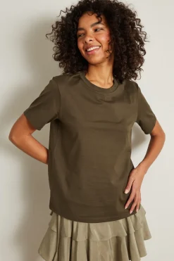 T-shirt dritta in cotone - Verde
