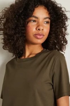 T-shirt dritta in cotone - Verde