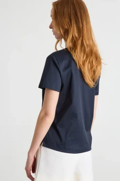 T-shirt dritta in jersey - Blu