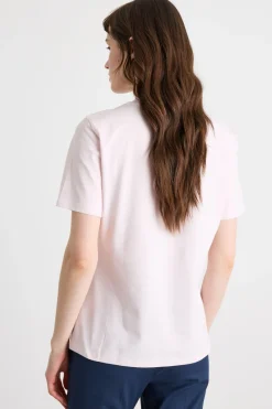 T-shirt dritta in jersey stretch - Rosa