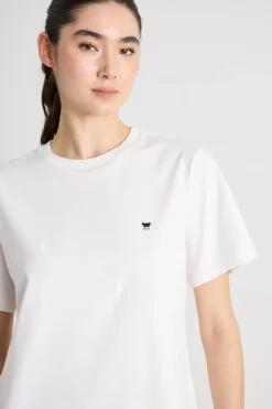 T-shirt girocollo con spacchi - Bianco
