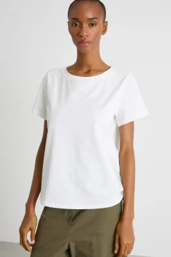 T-shirt girocollo in jersey - Bianco