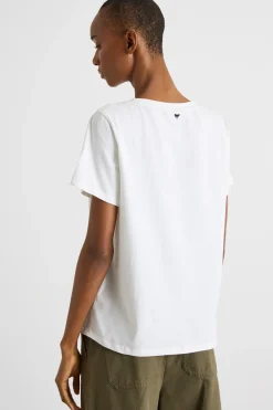 T-shirt girocollo in jersey - Bianco