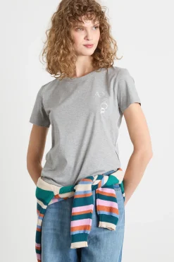 T-shirt girocollo in jersey - Grigio Chiaro