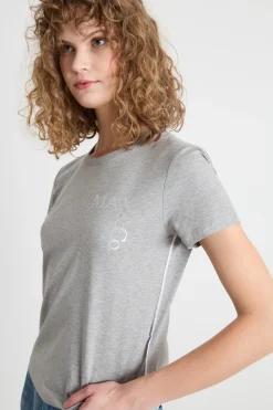 T-shirt girocollo in jersey - Grigio Chiaro