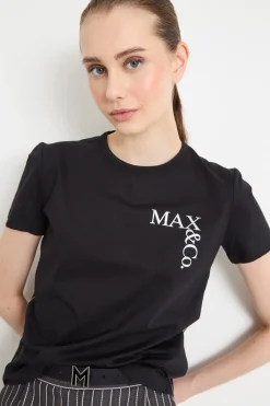 T-shirt girocollo in jersey - Nero