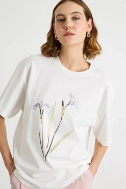 T-shirt girocollo oversize - Bianco