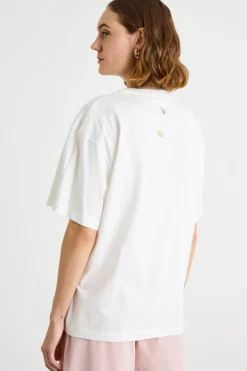 T-shirt girocollo oversize - Bianco
