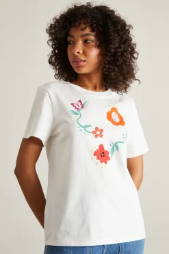 T-shirt in cotone - Bianco Rosso