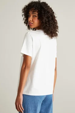 T-shirt in cotone - Bianco Rosso