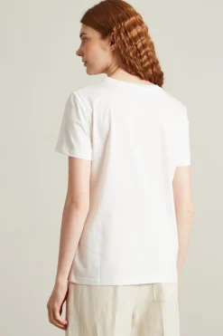 T-shirt in cotone con stampa - Bianco Nero
