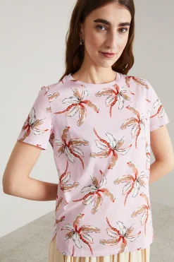 Tshirt in cotone - Rosa Beige Rosso