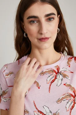 Tshirt in cotone - Rosa Beige Rosso