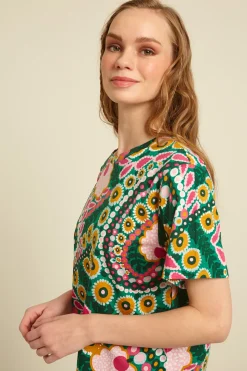 T-shirt in cotone - Verde Fucsia Arancio