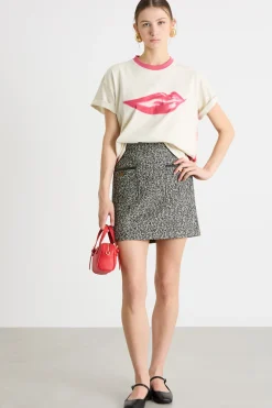 T-shirt in jersey - Avorio Rosso