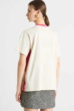 T-shirt in jersey - Avorio Rosso