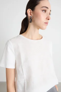 T-shirt in jersey - Bianco