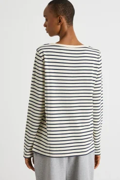 T-shirt in jersey - Bianco Blu