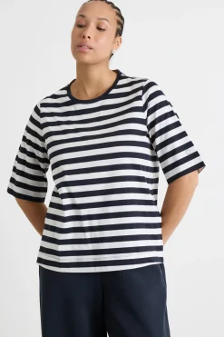 T-shirt in jersey - Bianco Blu