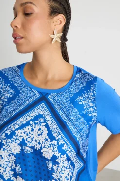 T-shirt in jersey - Blu Bianco