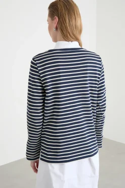 T-shirt in jersey - Blu Bianco