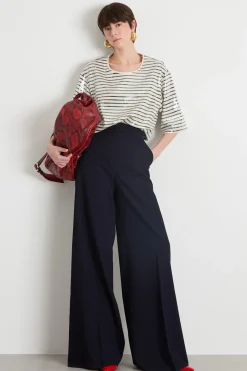 T-shirt in jersey con paillettes - Bianco Nero