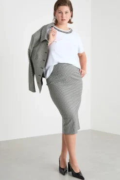 T-shirt in jersey con ricamo - Bianco