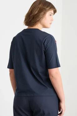 T-shirt in jersey con ricamo - Blu