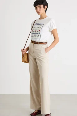 T-shirt in jersey con stampa - Bianco
