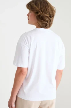 T-shirt in jersey con stampa - Bianco