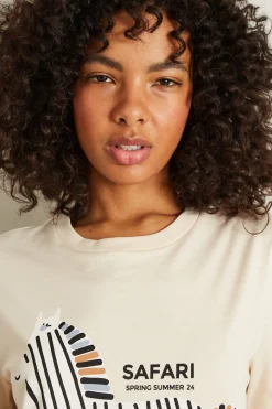 T-shirt in jersey con stampa - Bianco