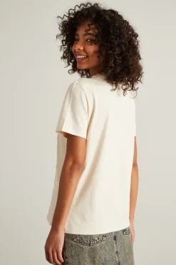 T-shirt in jersey con stampa - Bianco