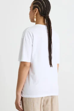 T-shirt in jersey con stampa - Bianco Beige