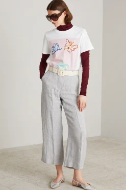 T-shirt in jersey con stampa - Bianco Rosa